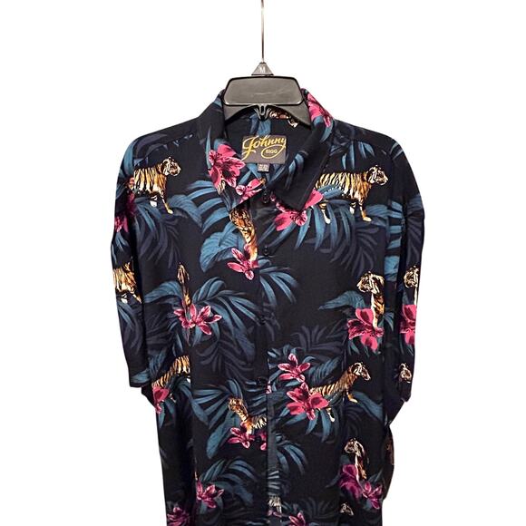 Johnny Bigg Shirt Size Button Short Sleeve Jungle Print, Size XL NWT - Picture 2 of 8